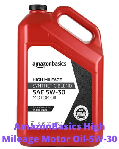 AmazonBasics High Mileage Motor Oil-Synthetic Blend-5W-30