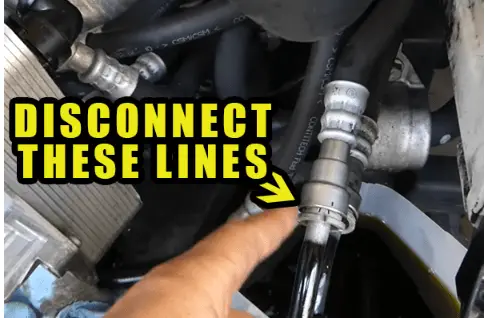 disconnect the power steering lines 