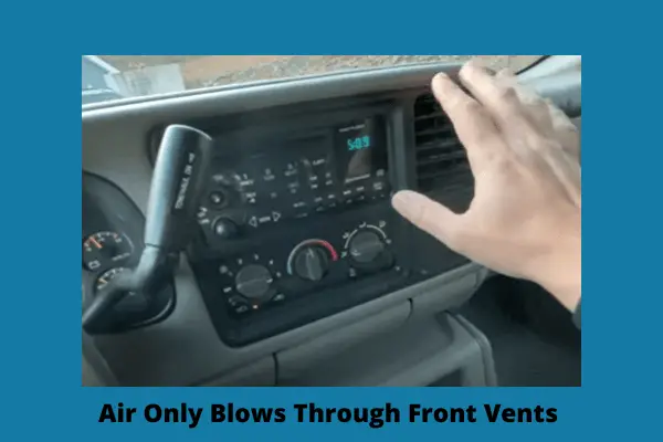 air only blows through front vents 