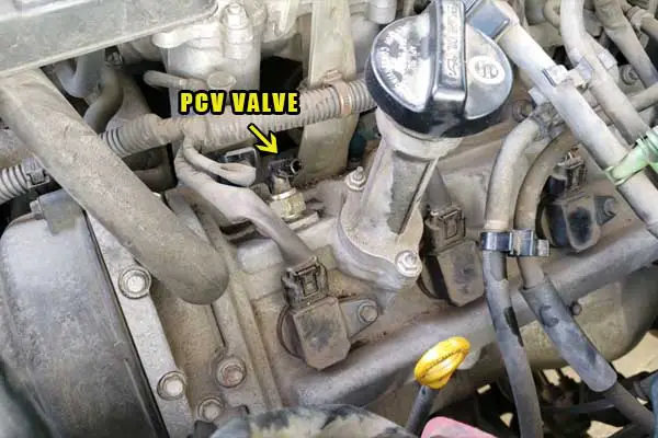faulty PCV valve in car