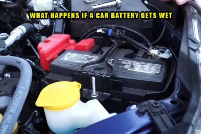 what happens if a car battery gets wet 